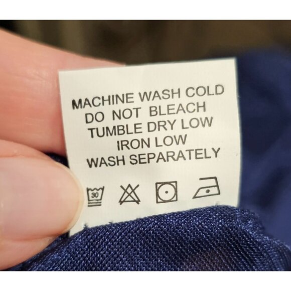 Floral Navy Blue Maxi Dress XXL W/Spaghetti Straps & Sheer Overlay Design - Picture 13 of 13